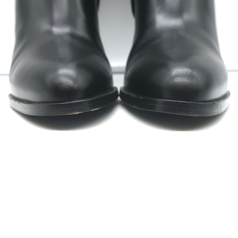 Marni Cutout-Heel Ankle Boots Black Leather Size 38