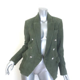 L'Agence Kenzie Double Breasted Suede Blazer Moss Size 4 NEW