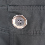 Burberry London double-breasted pleated jacket, black stretch cotton, authentic pre-owned luxury with gentle wear