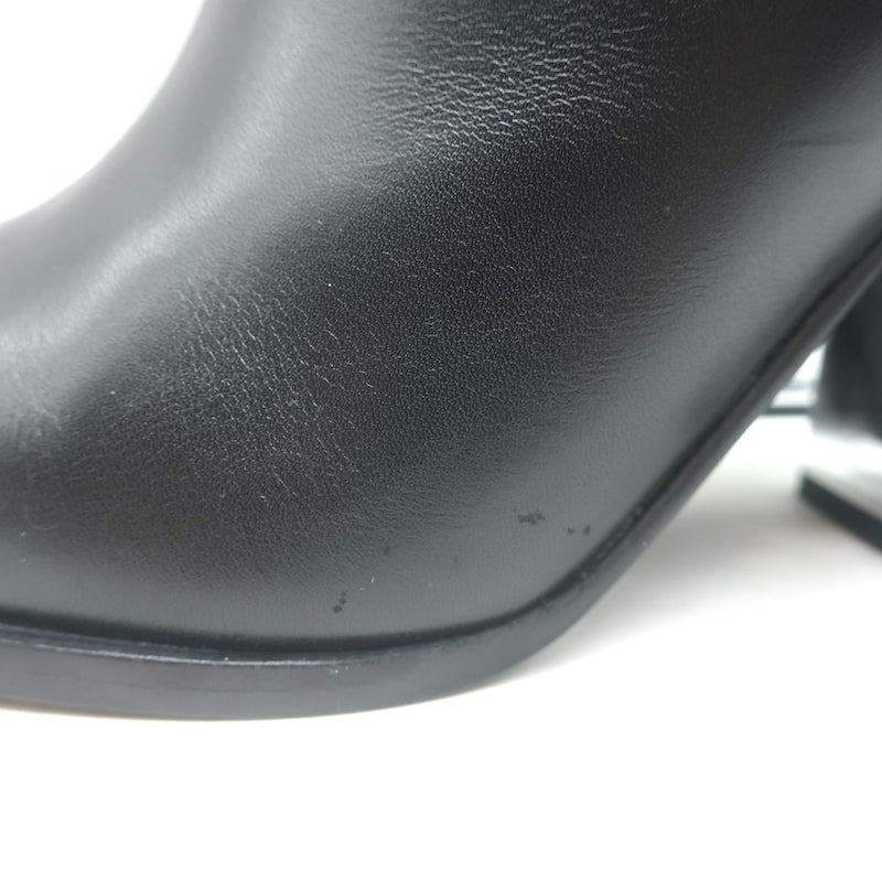 Marni Cutout-Heel Ankle Boots Black Leather Size 38