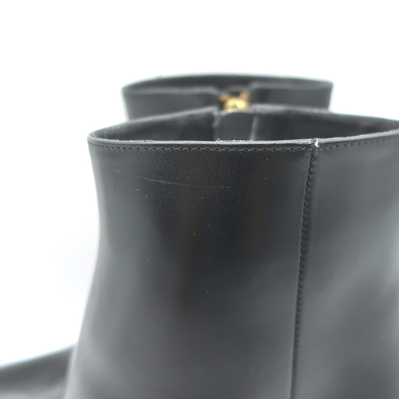 Marni Cutout-Heel Ankle Boots Black Leather Size 38