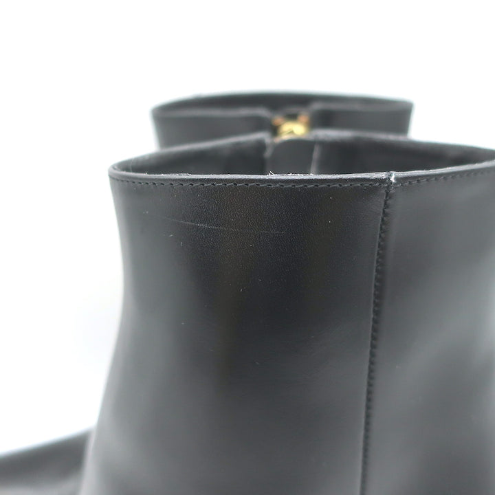 Marni Cutout-Heel Ankle Boots Black Leather Size 38