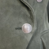 L'Agence Kenzie Double Breasted Suede Blazer Moss Size 4 NEW
