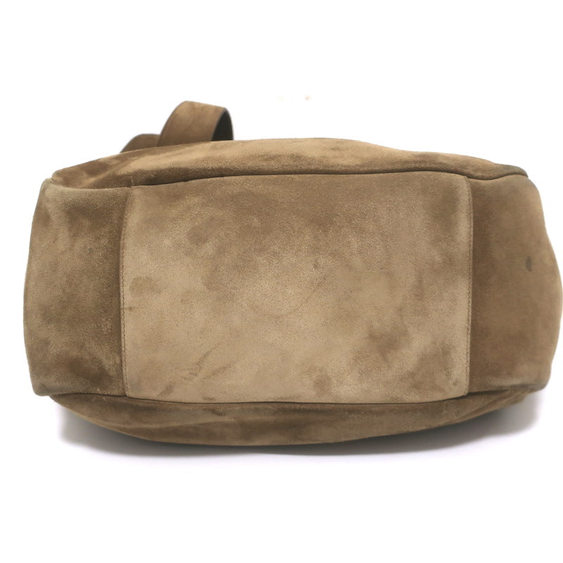 Saint Laurent Le Bea Tote Golden Leaf Suede Large Shoulder Bag