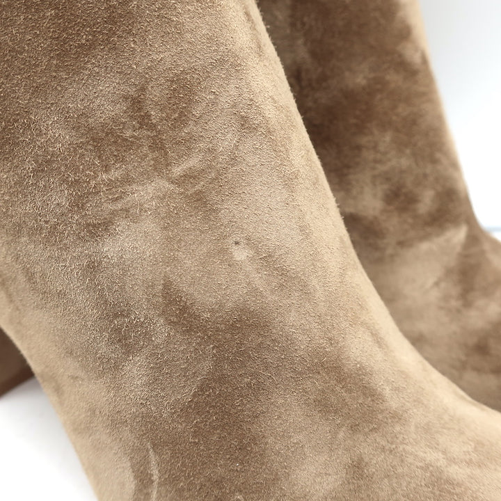 Gianvito Rossi Piper 85 Ankle Boots Tan Suede Size 38.5 Pointed Toe Booties