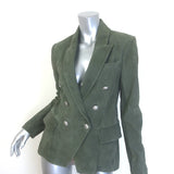 L'Agence Kenzie Double Breasted Suede Blazer Moss Size 4 NEW