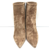 Gianvito Rossi Piper 85 Ankle Boots Tan Suede Size 38.5 Pointed Toe Booties