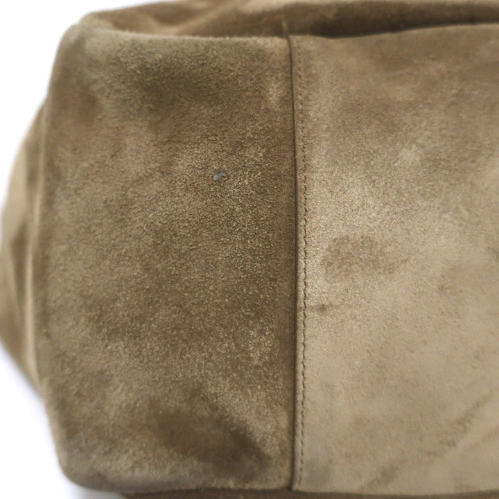 Saint Laurent Le Bea Tote Golden Leaf Suede Large Shoulder Bag