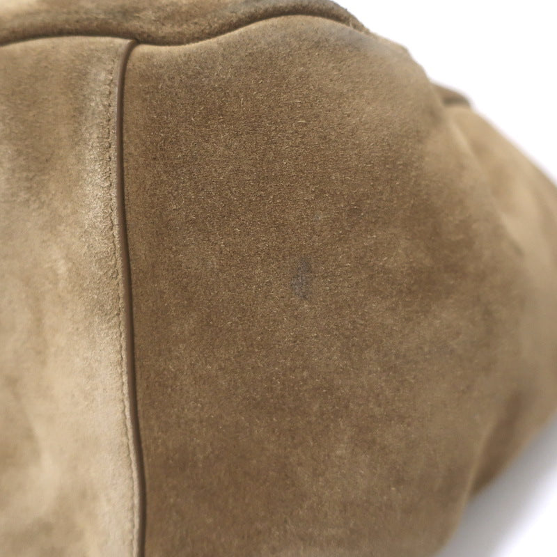 Saint Laurent Le Bea Tote Golden Leaf Suede Large Shoulder Bag
