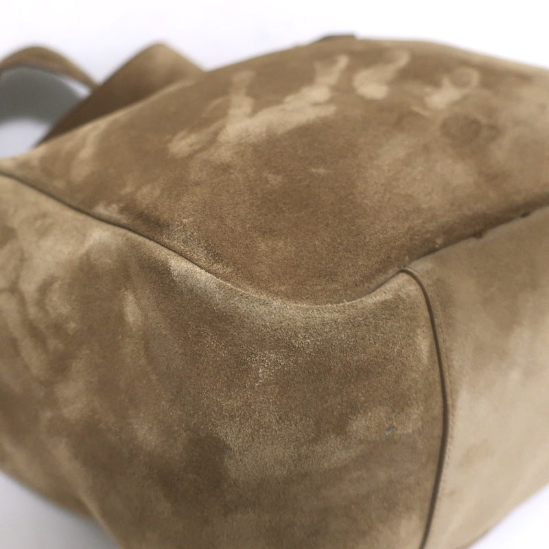 Saint Laurent Le Bea Tote Golden Leaf Suede Large Shoulder Bag
