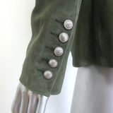 L'Agence Kenzie Double Breasted Suede Blazer Moss Size 4 NEW