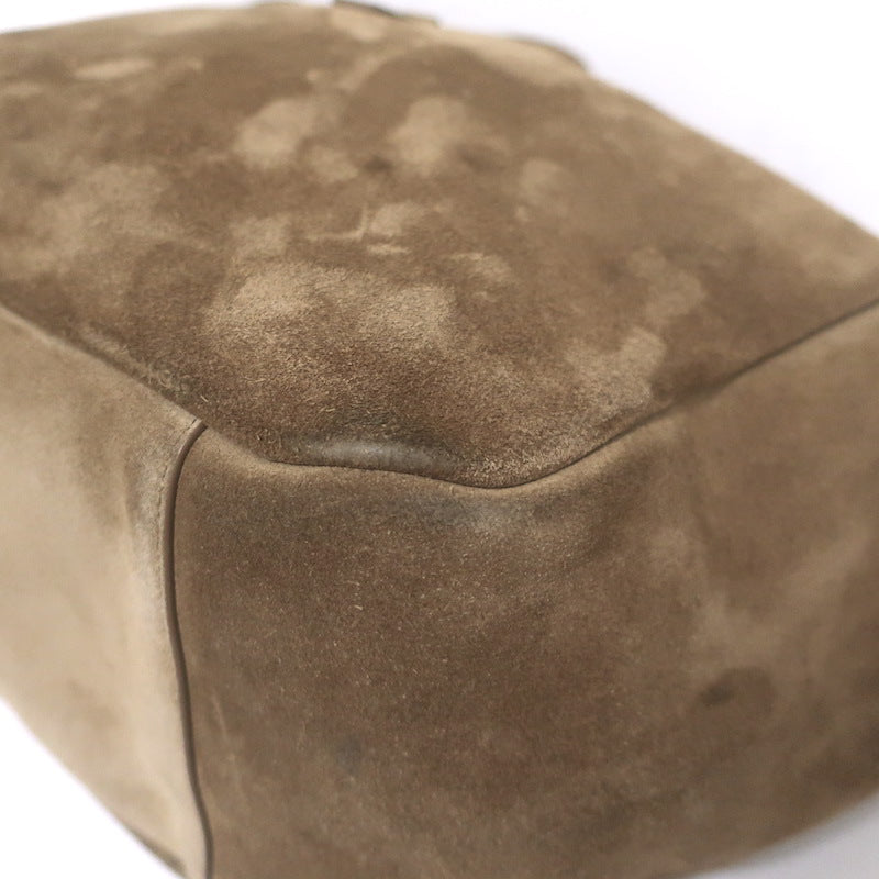 Saint Laurent Le Bea Tote Golden Leaf Suede Large Shoulder Bag