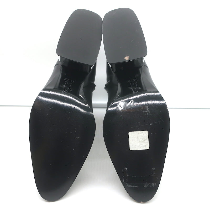 Marni Cutout-Heel Ankle Boots Black Leather Size 38