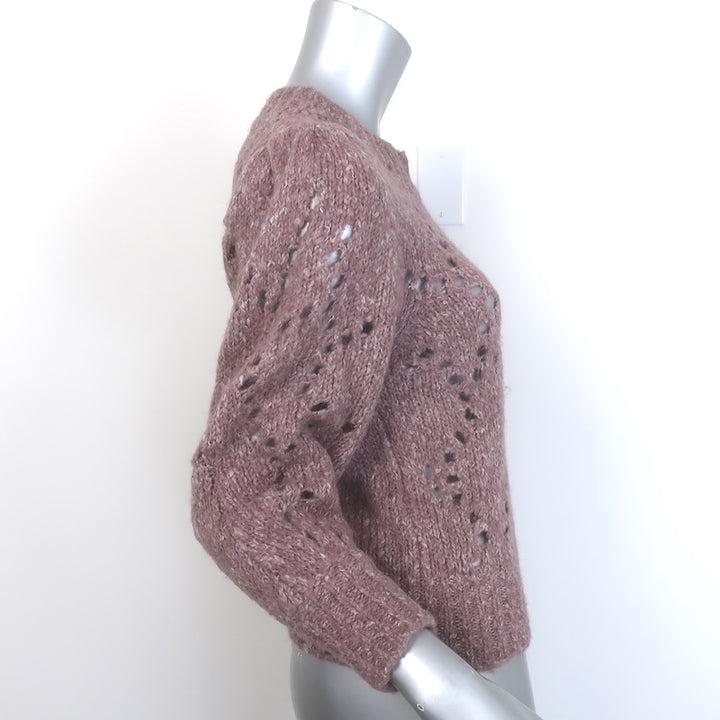 Isabel Marant Etoile Sineady Pointelle Knit Sweater Mauve Alpaca-Blend Size 36