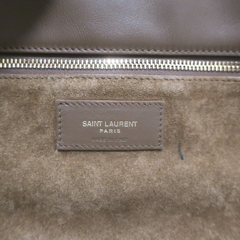 Saint Laurent Le Bea Tote Golden Leaf Suede Large Shoulder Bag