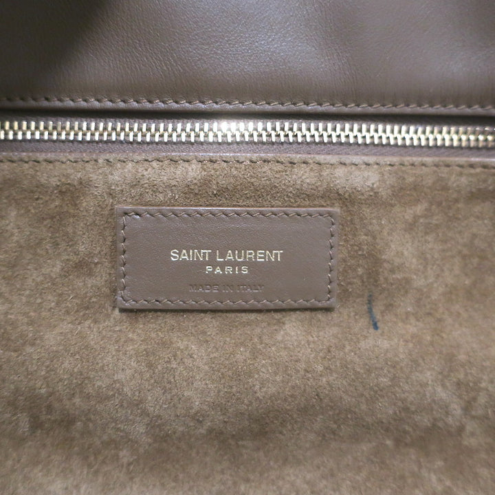 Saint Laurent Le Bea Tote Golden Leaf Suede Large Shoulder Bag