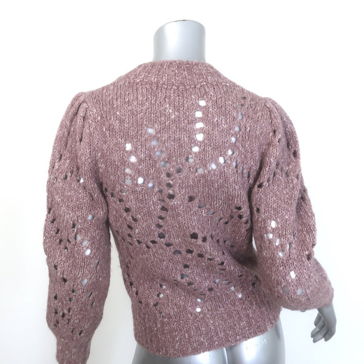 Isabel Marant Etoile Sineady Pointelle Knit Sweater Mauve Alpaca-Blend Size 36