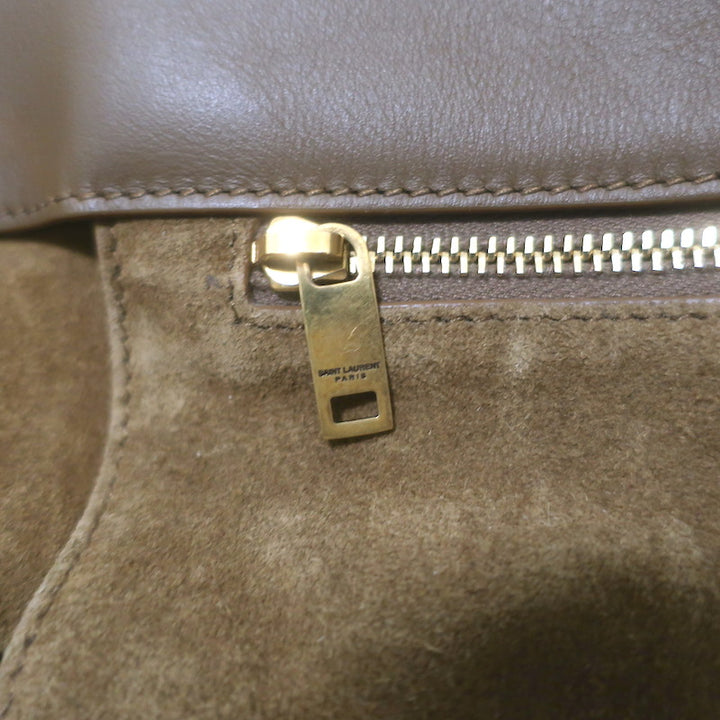 Saint Laurent Le Bea Tote Golden Leaf Suede Large Shoulder Bag