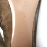 Gianvito Rossi Piper 85 Ankle Boots Tan Suede Size 38.5 Pointed Toe Booties