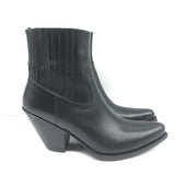 Celine Berlin 80 Cowboy Boots Black Leather Size 38 Pointed Toe Ankle Boots