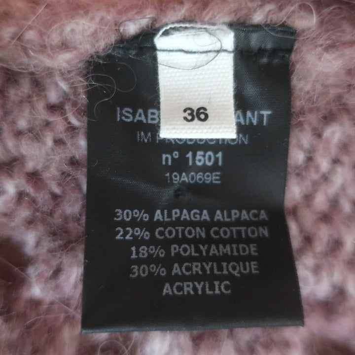 Isabel Marant Etoile Sineady Pointelle Knit Sweater Mauve Alpaca-Blend Size 36