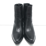 Celine Berlin 80 Cowboy Boots Black Leather Size 38 Pointed Toe Ankle Boots