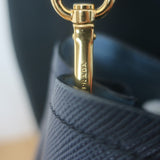 Prada Double Medium Tote Navy Saffiano Leather Shoulder Bag