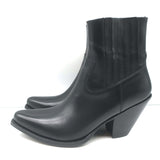 Celine Berlin 80 Cowboy Boots Black Leather Size 38 Pointed Toe Ankle Boots