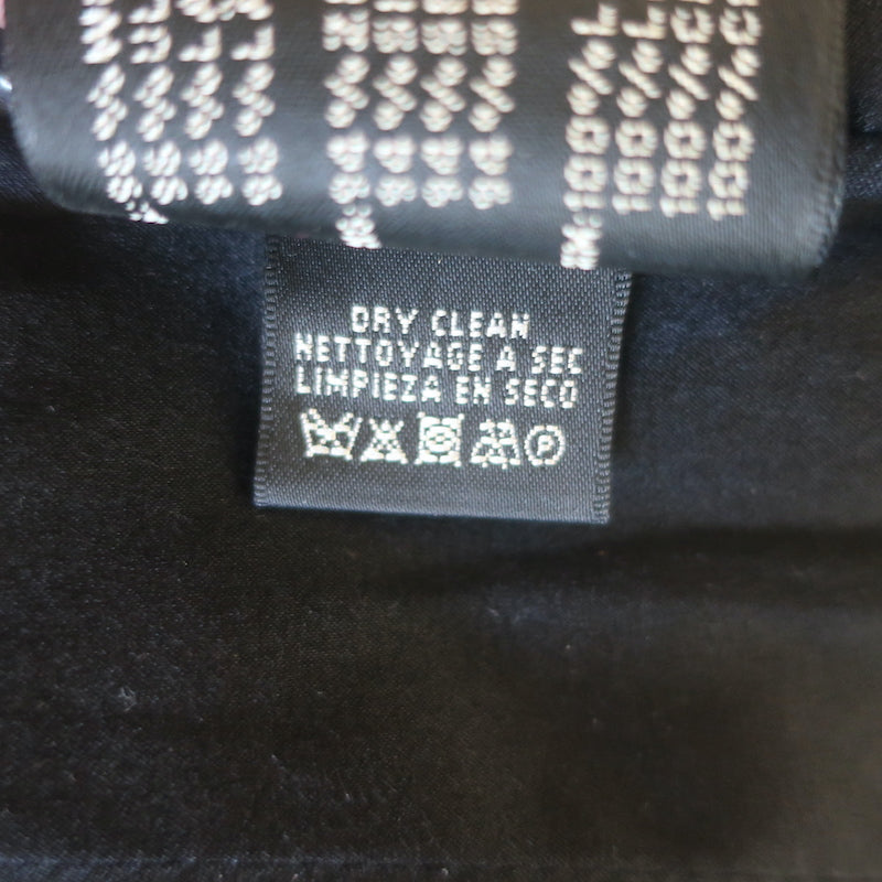 Ralph Lauren Black Label leather-trimmed black blazer in stretch wool crepe, authentic pre-owned, size 6