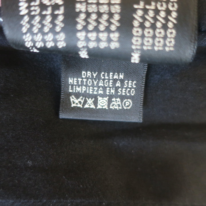 Ralph Lauren Black Label leather-trimmed black blazer in stretch wool crepe, authentic pre-owned, size 6