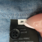 Isabel Marant Etoile Lawendy Ruffle Shirt Blue Chambray Stretch Denim Size 36