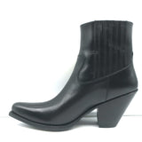 Celine Berlin 80 Cowboy Boots Black Leather Size 38 Pointed Toe Ankle Boots