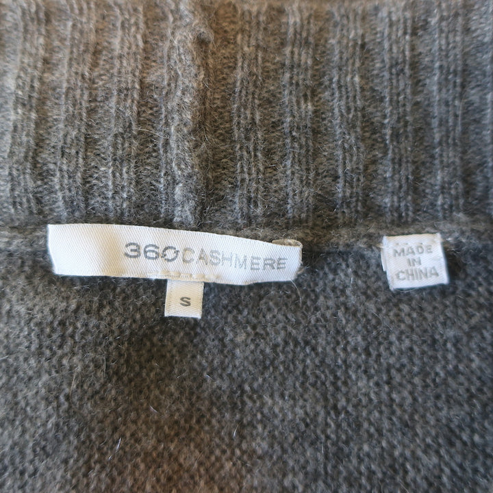 360 Cashmere Draped Cardigan Gray Cashmere Size Small V-Neck Sweater