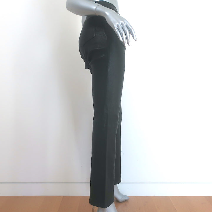J Brand Flared Stretch Leather Pants Black Size 28