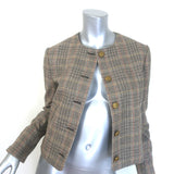 Veronica Beard Andrea Plaid Jacket Russet Multi Wool-Blend Size 2 NEW