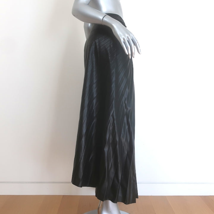 A.L.C. Tracy Pleated Vegan Leather Asymmetric Midi Skirt Black Size 2