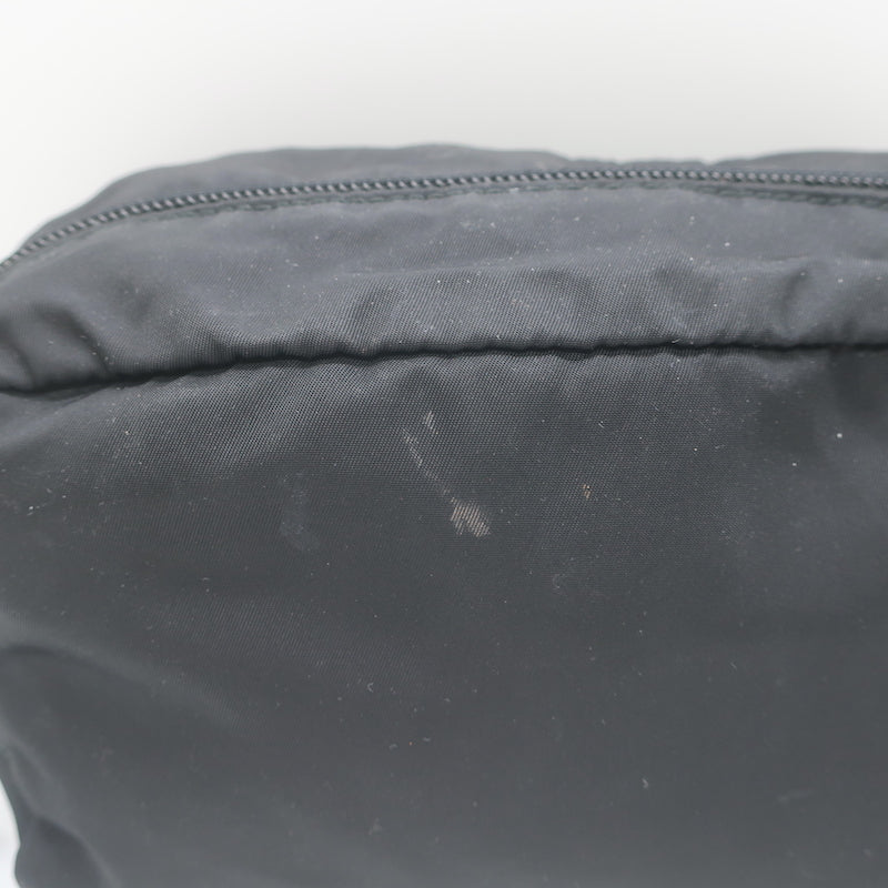Prada Nylon Wristlet Pouch Black Small Clutch Bag