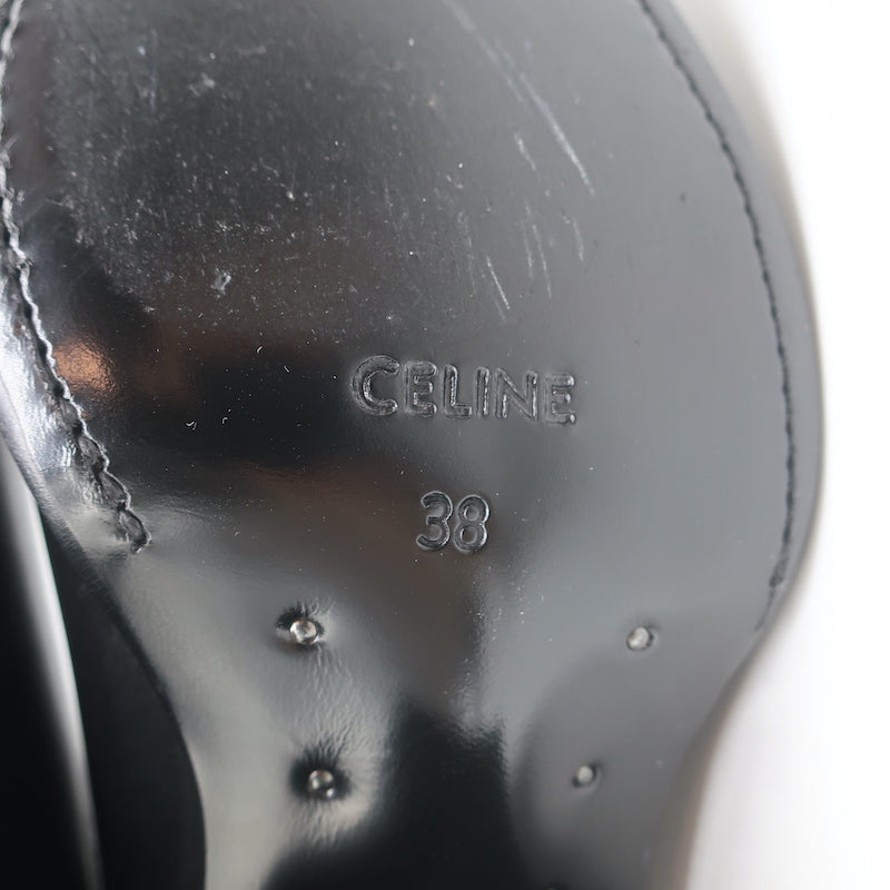 Celine Berlin 80 Cowboy Boots Black Leather Size 38 Pointed Toe Ankle Boots