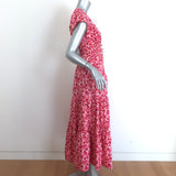 Derek Lam 10 Crosby Fatima Midi Dress Pink Floral Print Stretch Cotton Size 2