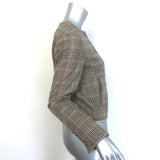 Veronica Beard Andrea Plaid Jacket Russet Multi Wool-Blend Size 2 NEW