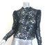 Isabel Marant Neline Guipure Lace Puff Sleeve Blouse Black Cotton Size 34, NEW
