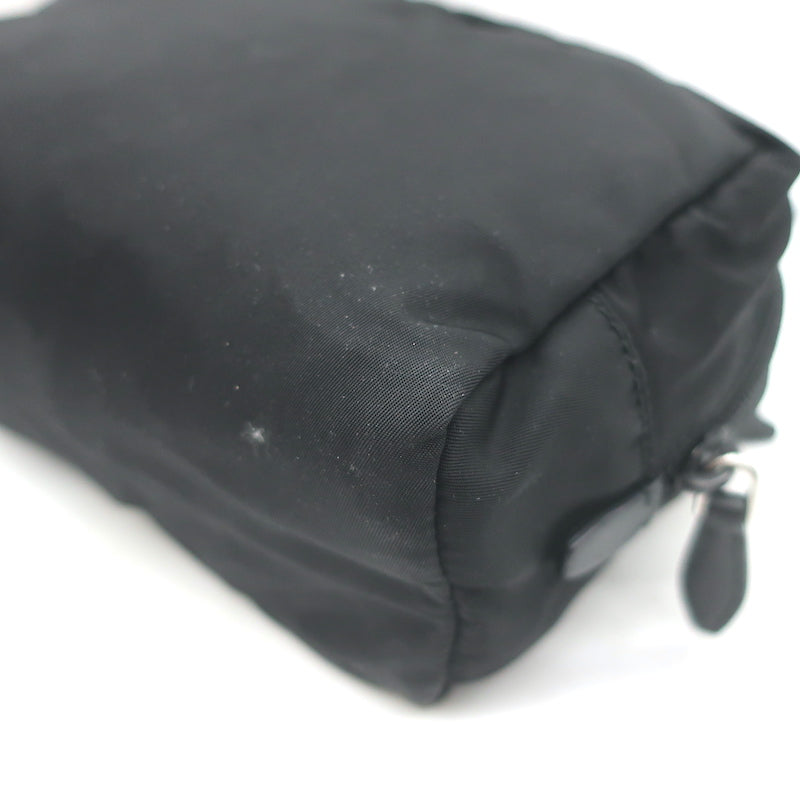 Prada Nylon Wristlet Pouch Black Small Clutch Bag