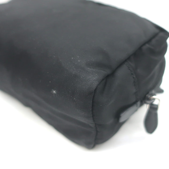 Prada Nylon Wristlet Pouch Black Small Clutch Bag