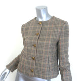 Veronica Beard Andrea Plaid Jacket Russet Multi Wool-Blend Size 2 NEW