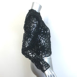 Isabel Marant Neline Guipure Lace Puff Sleeve Blouse Black Cotton Size 34, NEW