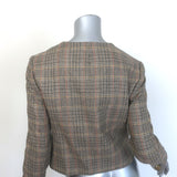 Veronica Beard Andrea Plaid Jacket Russet Multi Wool-Blend Size 2 NEW