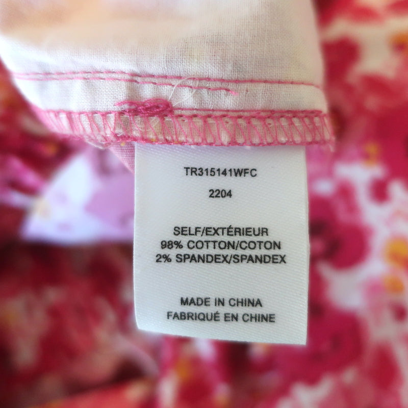 Derek Lam 10 Crosby Fatima Midi Dress Pink Floral Print Stretch Cotton Size 2