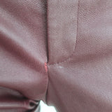 Authentic Helmut Lang stretch leather skinny pants in burgundy, pre-owned with slight wear, size 4