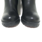 Christian Louboutin Napoleo 70 Knee High Chain Boots Black Leather Size 35