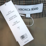 Veronica Beard Andrea Plaid Jacket Russet Multi Wool-Blend Size 2 NEW